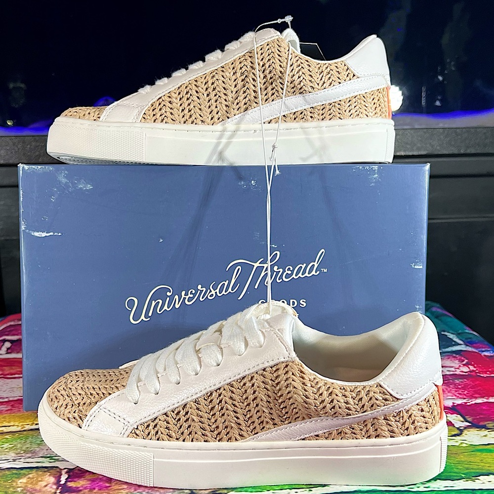 Beachy Woven Aesthetic Sneakers Memory Foam by Universal Thread Summer Vacation - Picture 2 of 9